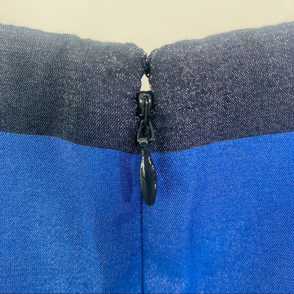 BANANA REPUBLIC Blue Striped Shimmer Peplum Sleeveless Blouse Top Size 6 Petite - Picture 13 of 16